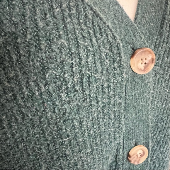 AVA & VIV Green Open Ribbed Cardigan Sweater Duster Long 1X Ultrasoft - Picture 7 of 12